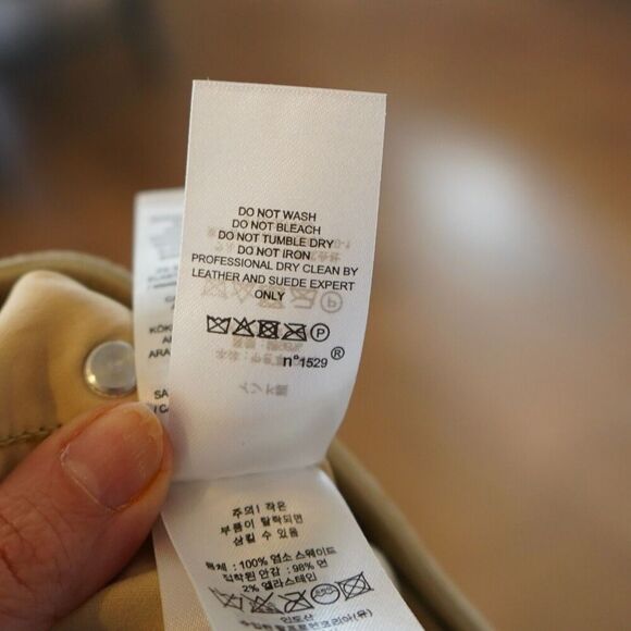 LAUREN RALPH LAUREN High Rise Straight Suede Pants Women's 10 Pale Parchment NWT - Picture 6 of 14